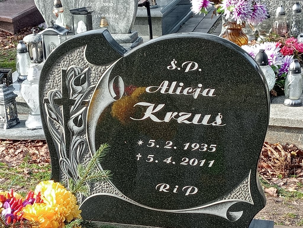 Alicja Krzuś 1935 Baborów - Grobonet - Wyszukiwarka osób pochowanych